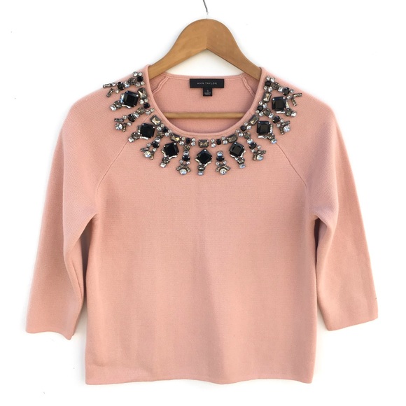 Ann Taylor Tops - ANN TAYLOR Rhinestone  Pink Blouse siz  S